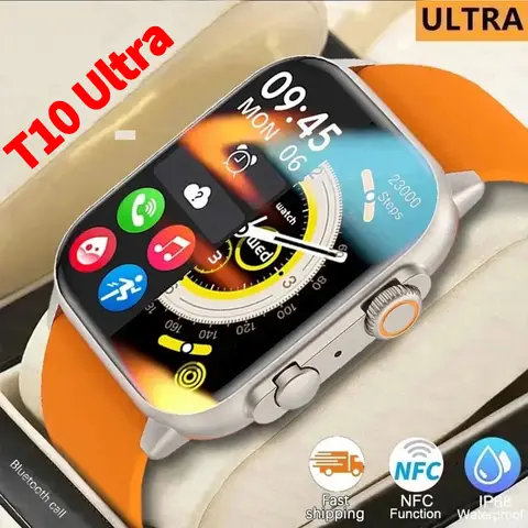 Smart Watch T10 2 2025 Men 49mm Series 8 2.3 "AMOLED Screen NFC Compass Waterproof For Apple Watch IWO Ultra 8 Smartwatch