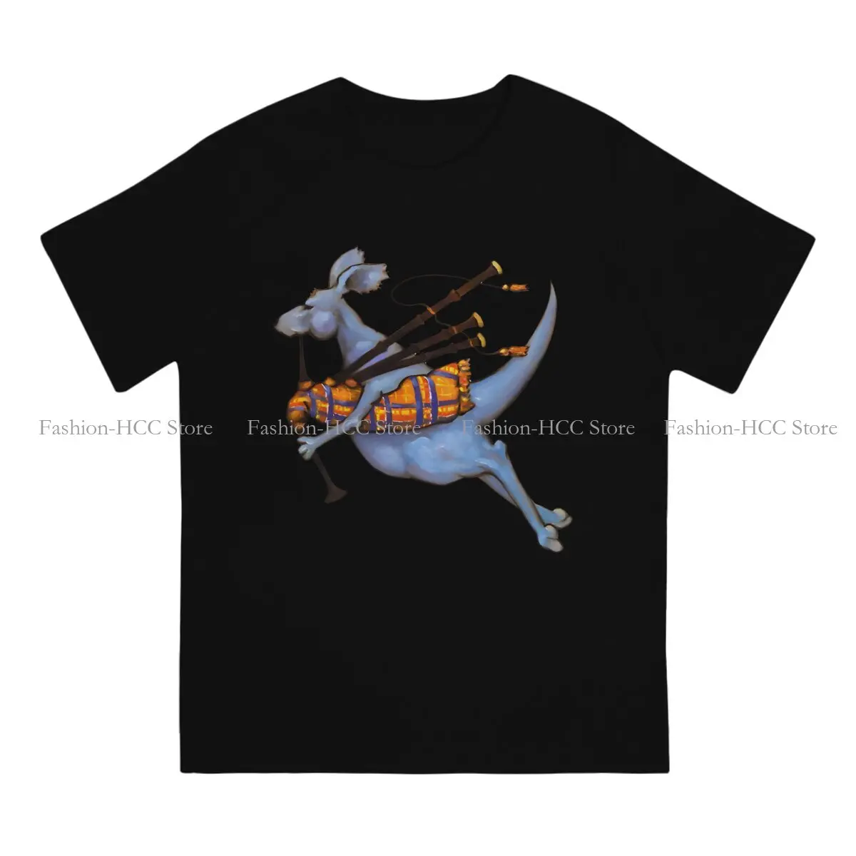 Australian Kangaroo TShirt for Men Piperoo Bagpipe Playing Kangaroo Jumps By Playing The Pipes Soft Casual Sweatshirts T Shirt