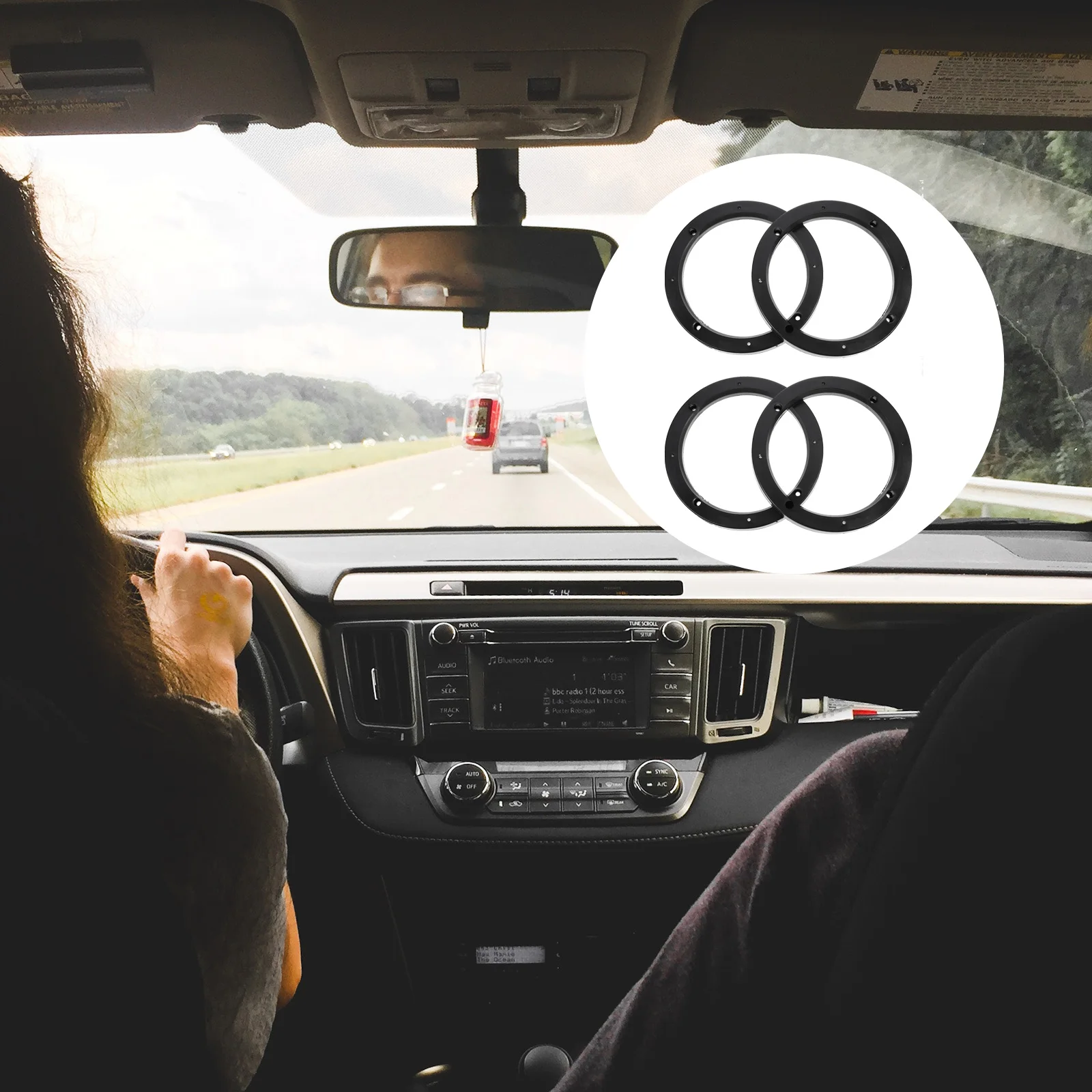 

2Pairs Heavy-Duty Speaker Adapter Rings Strong Impact-Resistant Auto Spacer for Cars Boats Trucks Rvs Easy Install No Drilling