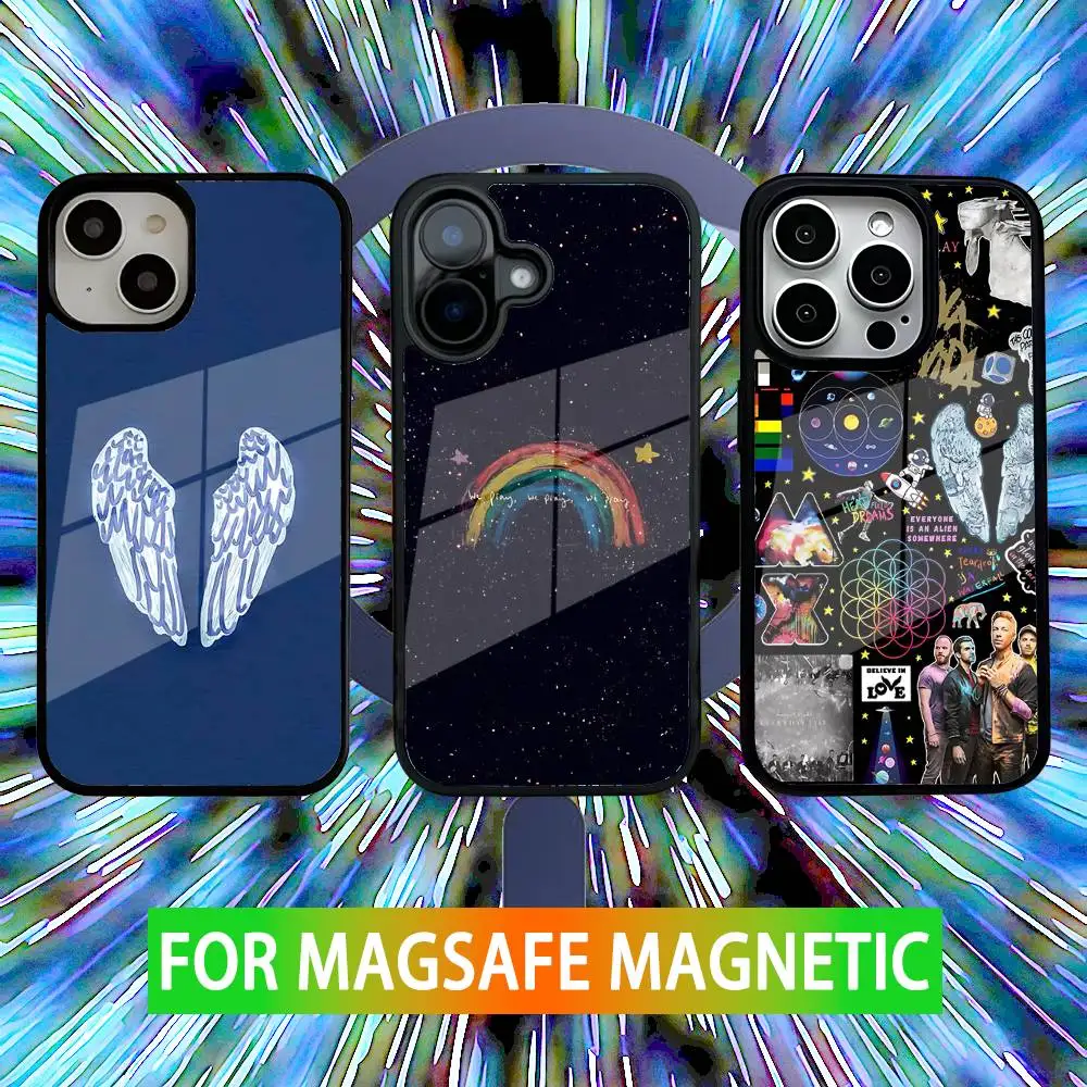 

C-Coldplay Band Phone Case For iPhone 16,15,14,13,12,11,Pro,Max,Plus,Mini,SE New Magsafe Magnetic Wireless Charging