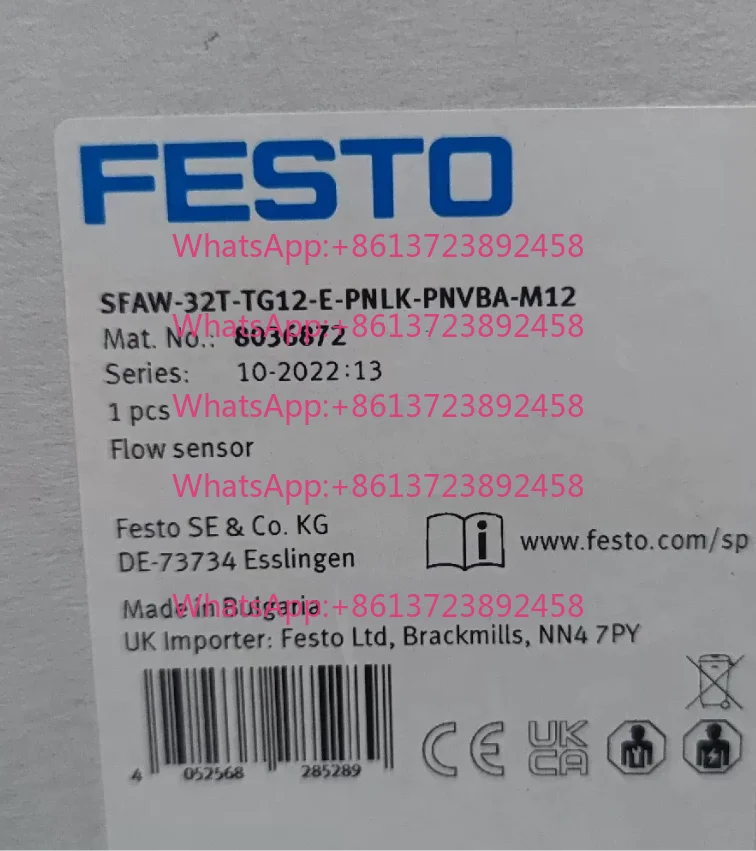 FESTO Festo flow sensor SFAW-32T-TG12-E-PNLK-PNVBA-M12 order number: 8036872