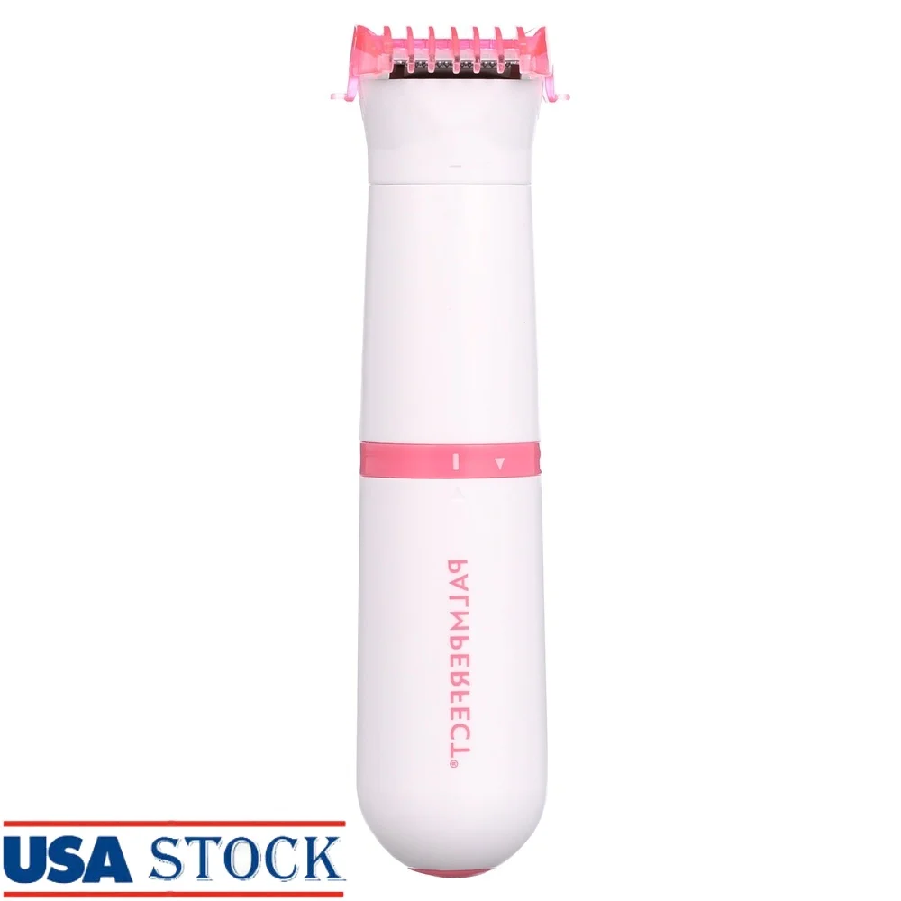 

Триммер для бикини, набор для ухода за волосами, эргономичный дизайн, водостойкий, с двумя лезвиями, беспроводная безболезненная направляющая для обрезки, на батарейках AAA