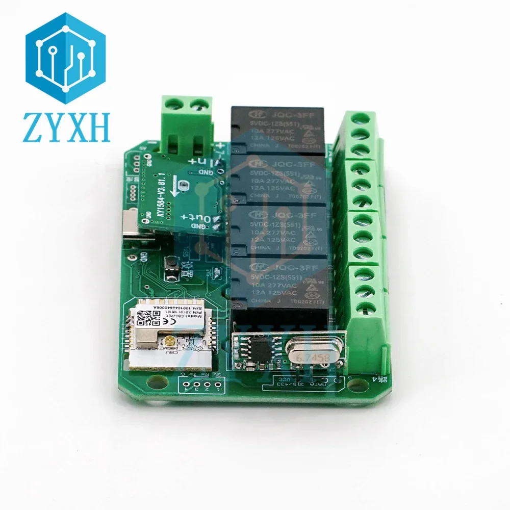 Tuya 4CH WiFi/Zigbee Remote Control Smart Switch DC 7-27V AC 85-250V DIY Relay Module for Garage Door Smart Light Control