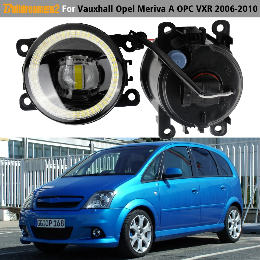 1 Pair 30W 8000LM Car LED Lens Fog Light Angel Eye DRL Daylight H11 For Vauxhall Opel Meriva A OPC VXR 2006 2007 2008 2009 2010