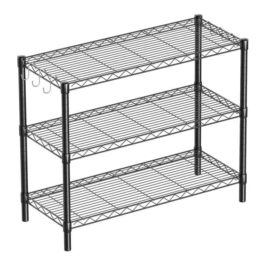 

Adjustable Metal Shelf Wire Shelving Unit Storage Rack Display Shelf for Office,Kitchen,Bedroom,Bathroom,Laundry,Pantry Basement