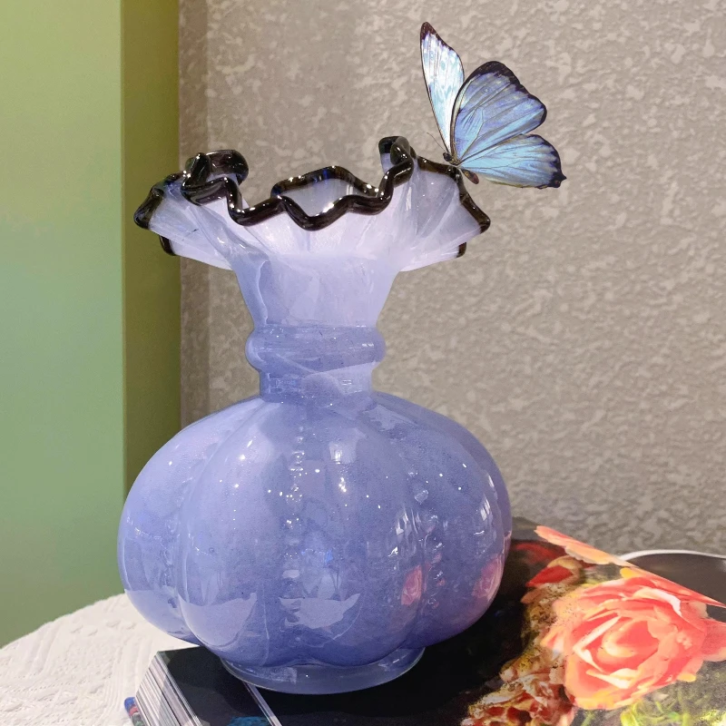 

Home Interior Modern Office Vase Living Room Apartment Luxury Design Flower Vases Aesthetic Glass Girl Table Fall Decoration