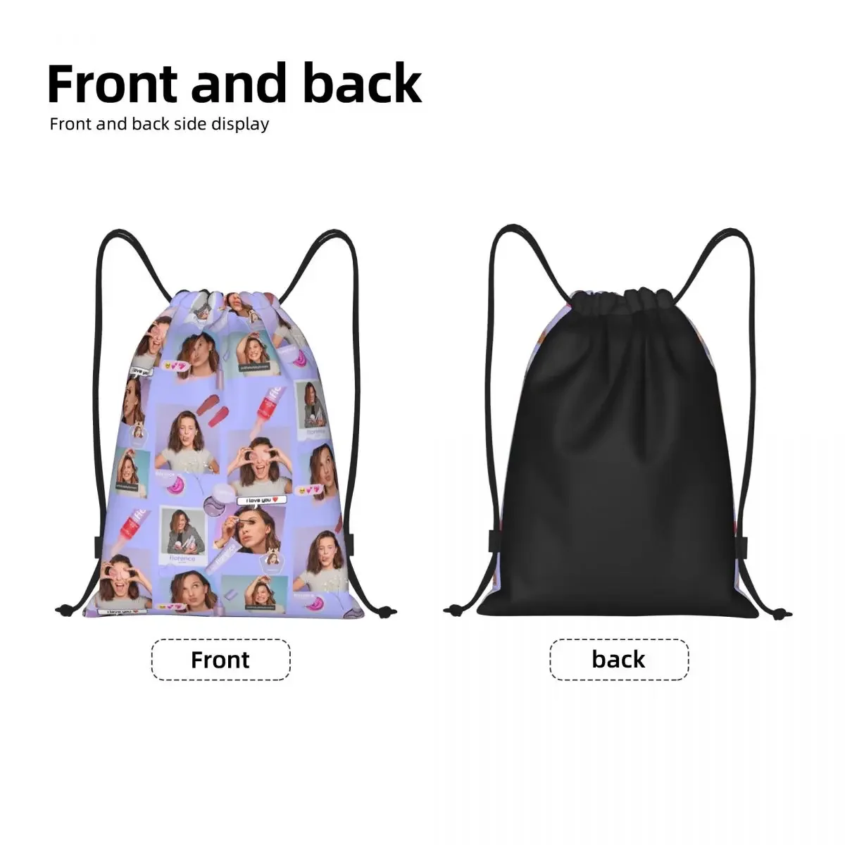 Custom Florence By Mills Drawstring Bags for Training Yoga Backpacks Women Men Sports Gym Sackpack