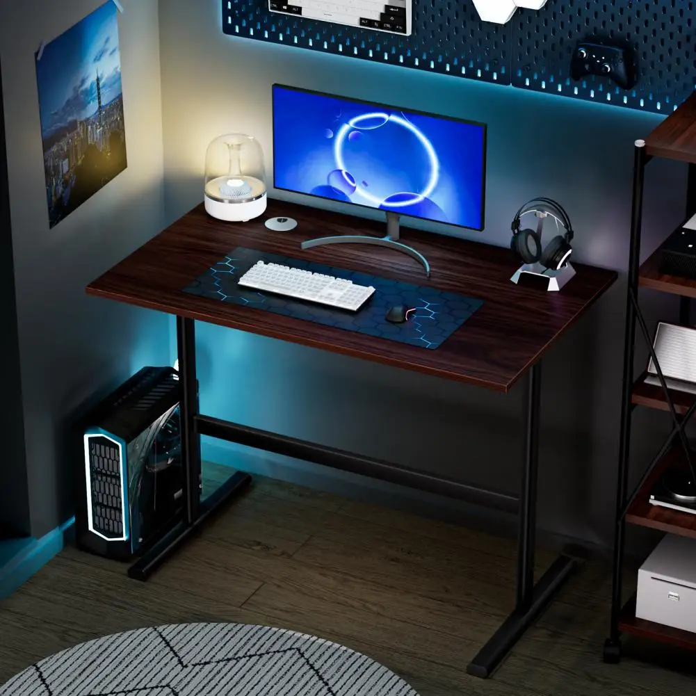 

Computer Desk I-shaped Metal Frame Home Office Study Desk Bedroom Student Study Table Thickened Office Dormitory Small Table