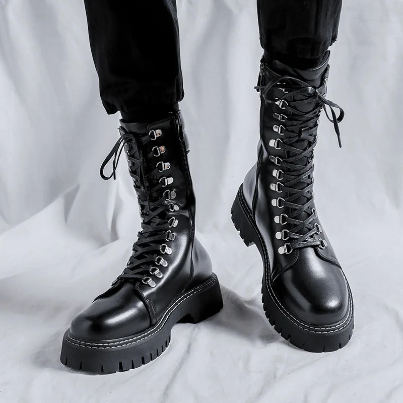 men-luxury-fashion-motorcycle-boots-black-original-leather-shoes-lace-up-high-top-knight-boot-cowboy-platform-long-botas-hombre