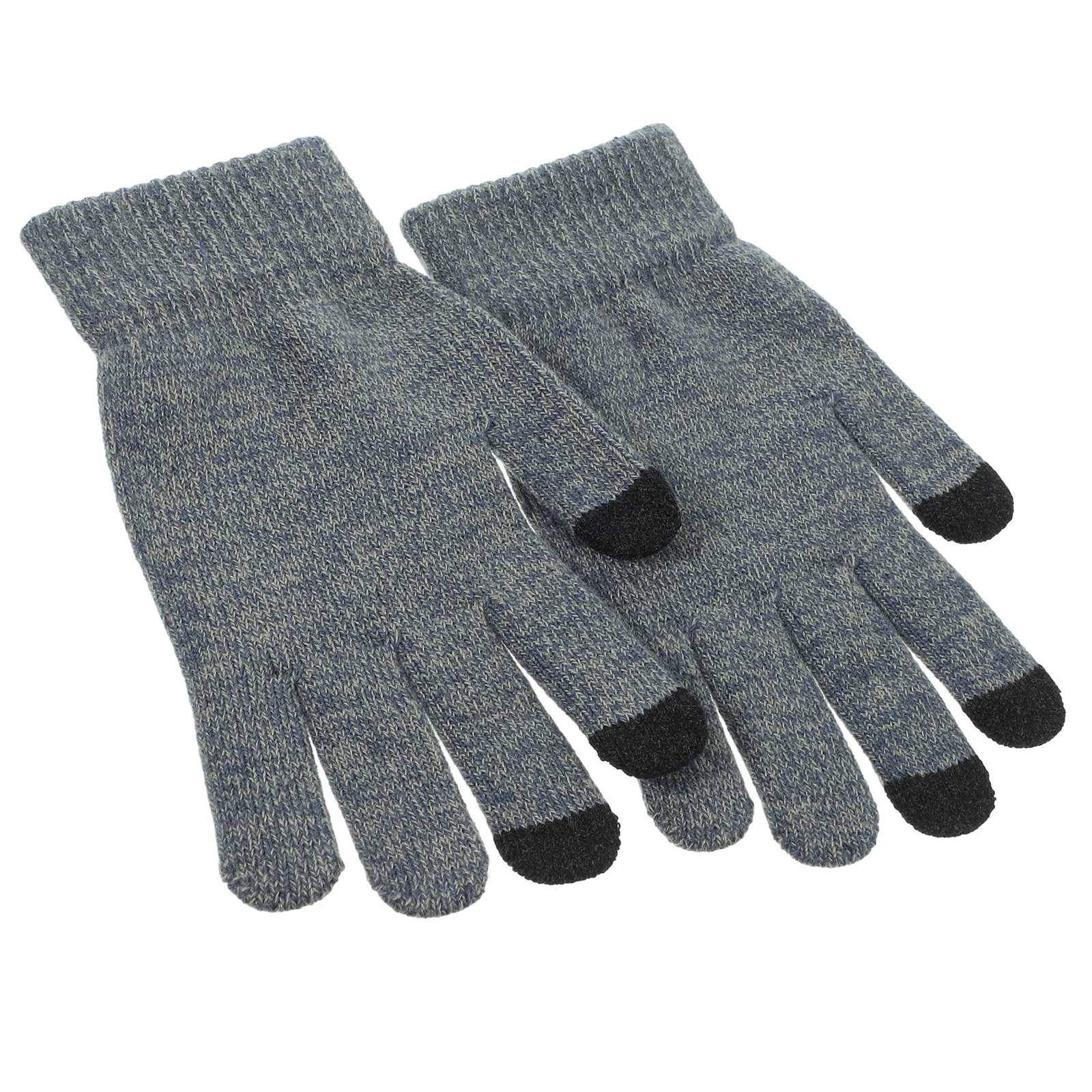 Winter Touchscreen Gloves Thermal Warm Knit Grey Outdoor Cycling Shockproof Anti Slip Men Gloves For Skiing Hiking