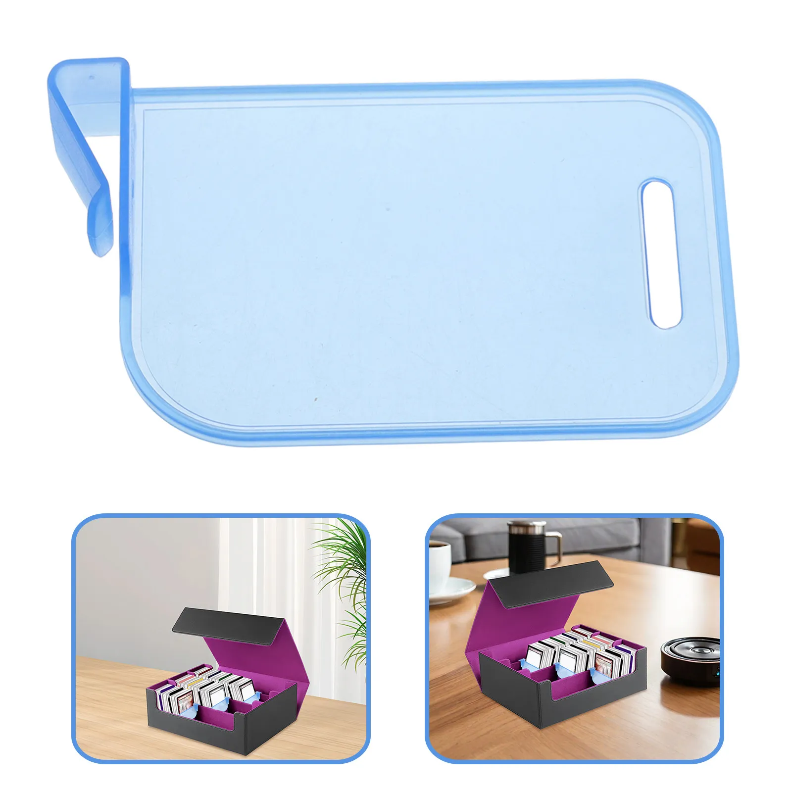 

10Pcs Trading Card Box Dividers Plastic Baffle Clips Blue Card Storage Case Partition Board Organizer for Game Cards Collection