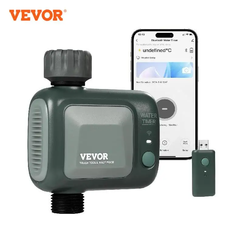 

VEVOR WiFi Sprinkler Timer Single / Two Outlet Smart Hose Faucet Water Timer APP Control / Voice Control, IPX6 for Yard Watering