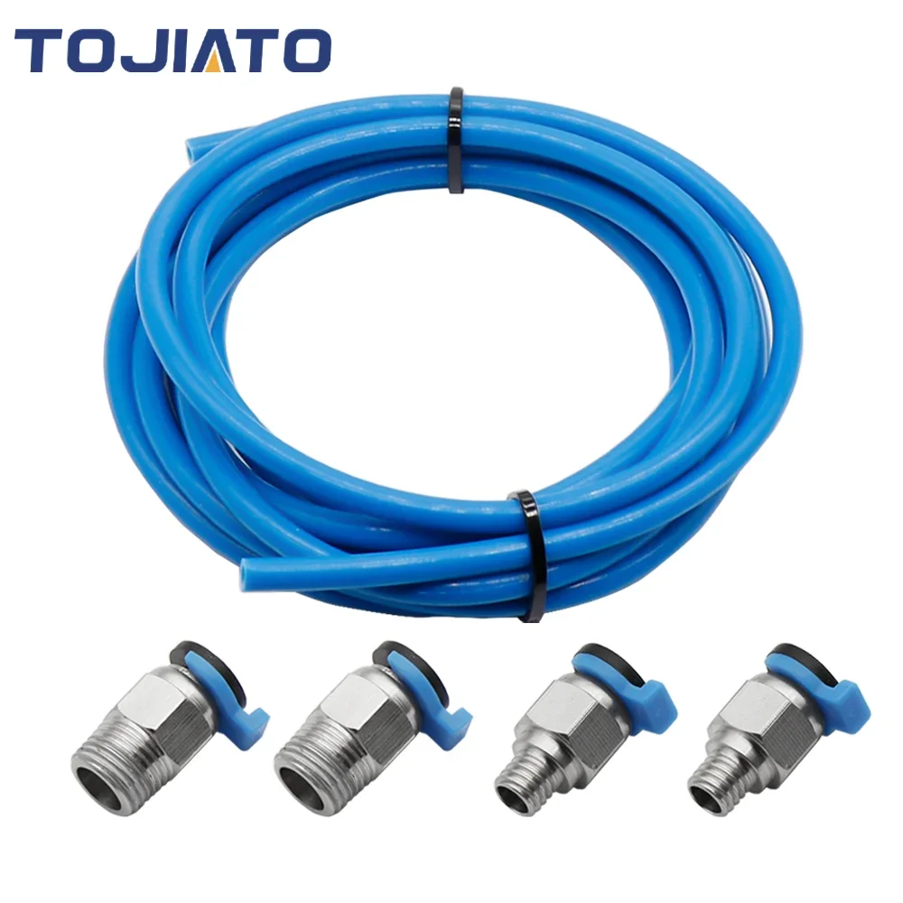 2M Blue PTFE Teflonto Tube 2*4MM And PC4-M6 PC4-01 Pneumatic Connector For ender3 Extruder Hotend Upgrade Kit 3D Printer Parts