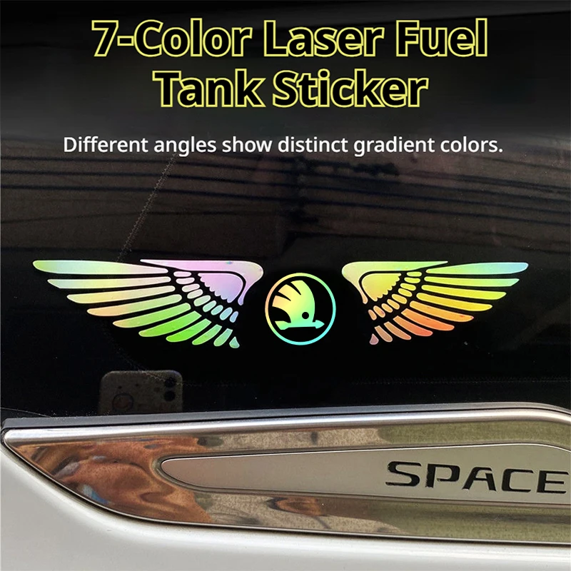 

Reflective Waterproof Car Logo Angel Wings Sticker For Skoda 3 2 VRS Kodiaq Rapid Octavia A5 A7 Exterior Decoration
