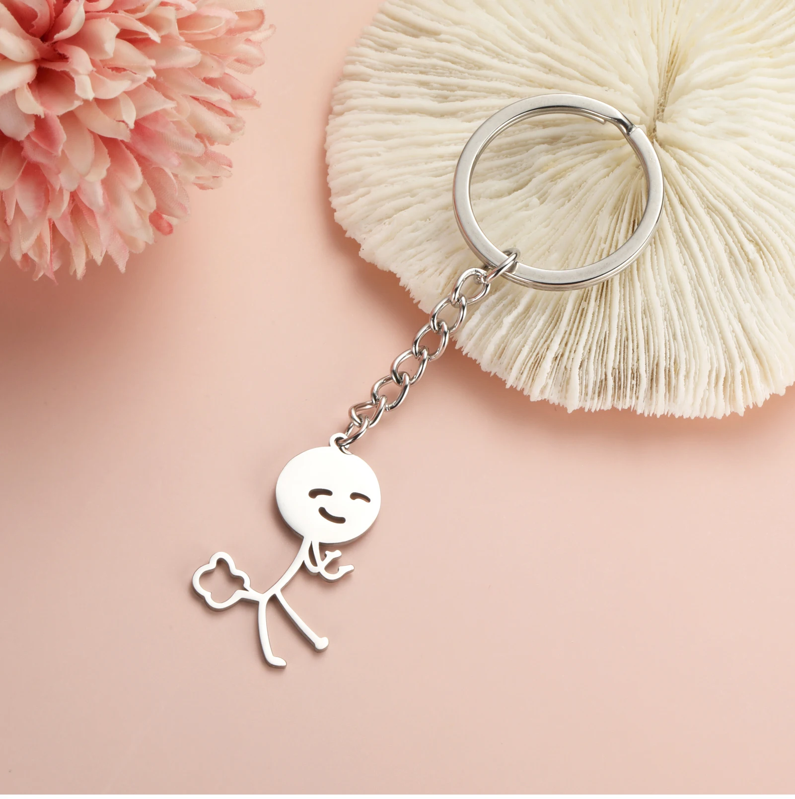 Cooltime Lustige Parodie Furz Stickman Anhänger Schlüsselanhänger Edelstahl Hiphop Schlüsselanhänger für Männer Frauen Schmuck Geschenk Neu In – Detail 18