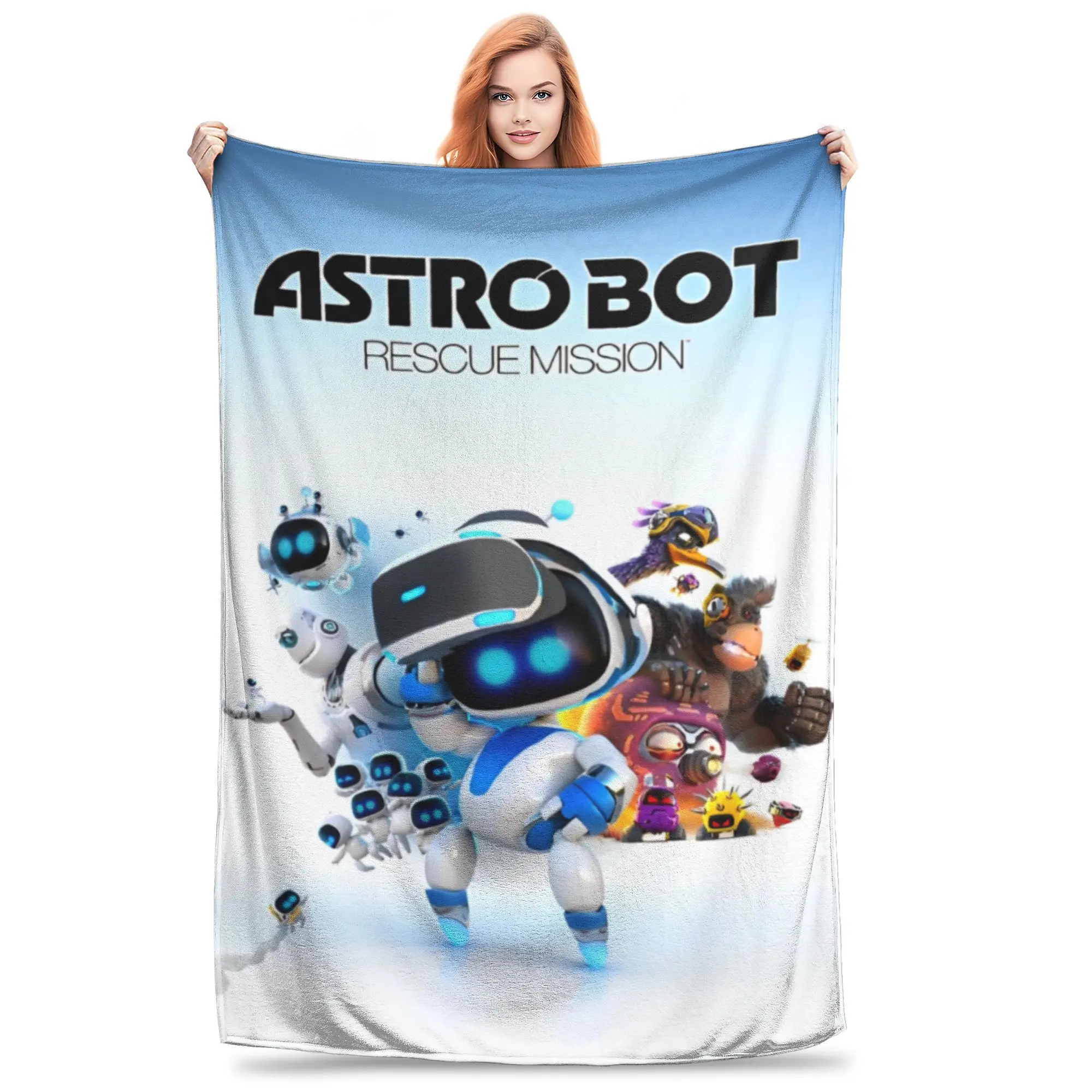 Funny ASTRO-BOT game fans  Blankets Ultra-Soft Fleece  Comfortable Throw Blanket Machine Washable