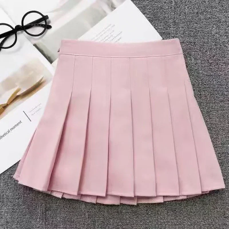 2024 School Girls A-Line Pleated Skirts Elastic High Waist School Uniform Skirt Korean Kids Casual Skirt Shorts 4-10 Years