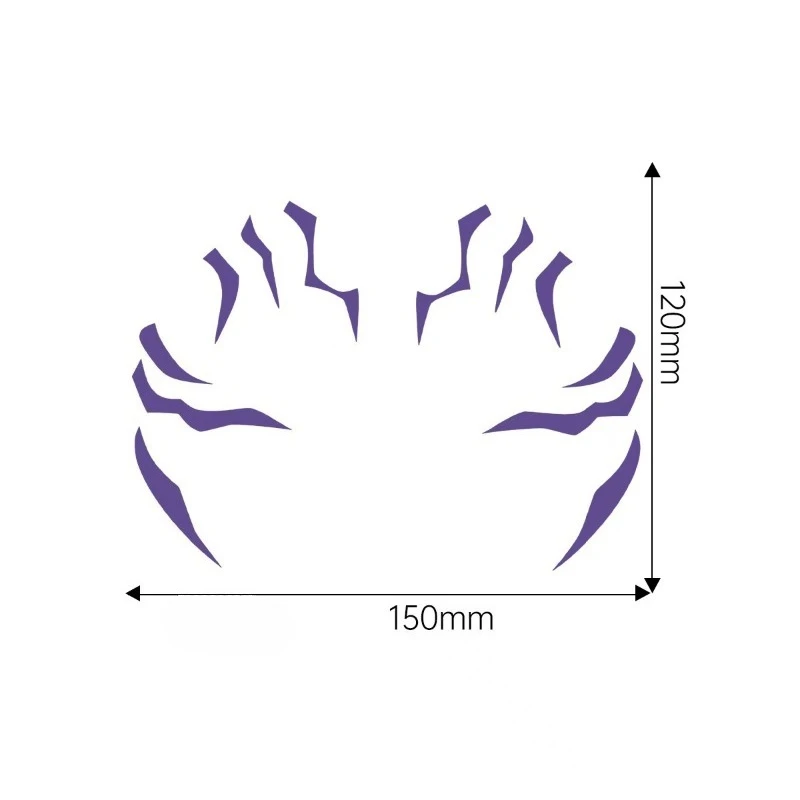 مجموعة مكونة من 8 ملصقات لايتنينج ليزر لكامل الجسم لمكياج شيطان الصيد باللون الأرجواني، ملصقات وشم للأولاد الشيطان