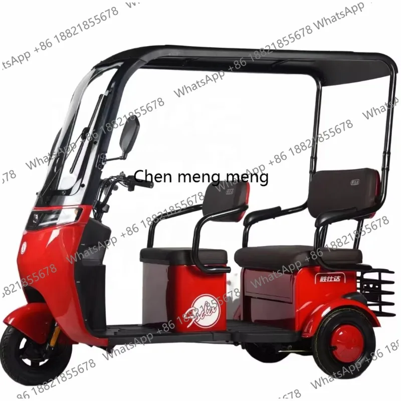 

New OEM 60v/72v Adult Electric Tricycle Thickened Steel Frame 1000W Power Tuk Tuk Open Body Passenger Tricycle Electron Driving
