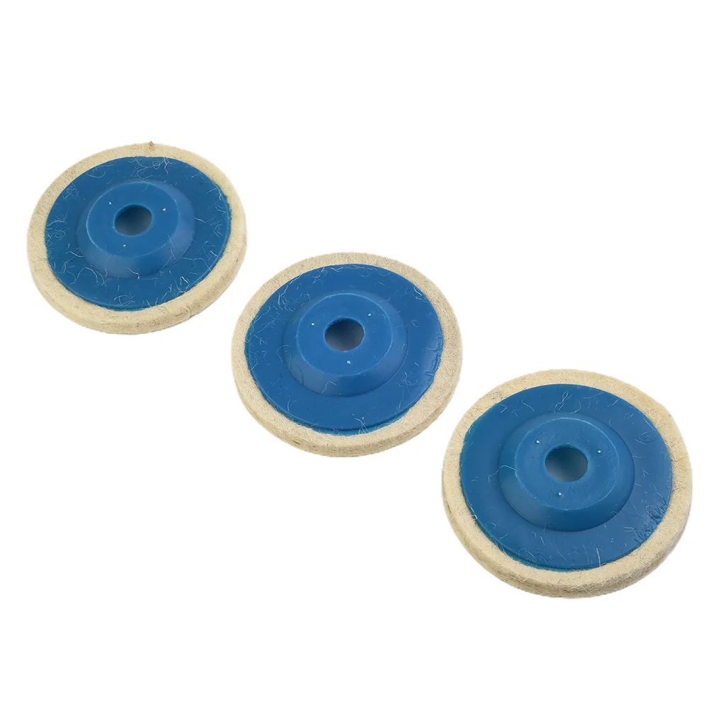 Blue+Beige Polishing Discs Polish Grinder Wheel Felt Pads Grinding Tool 4