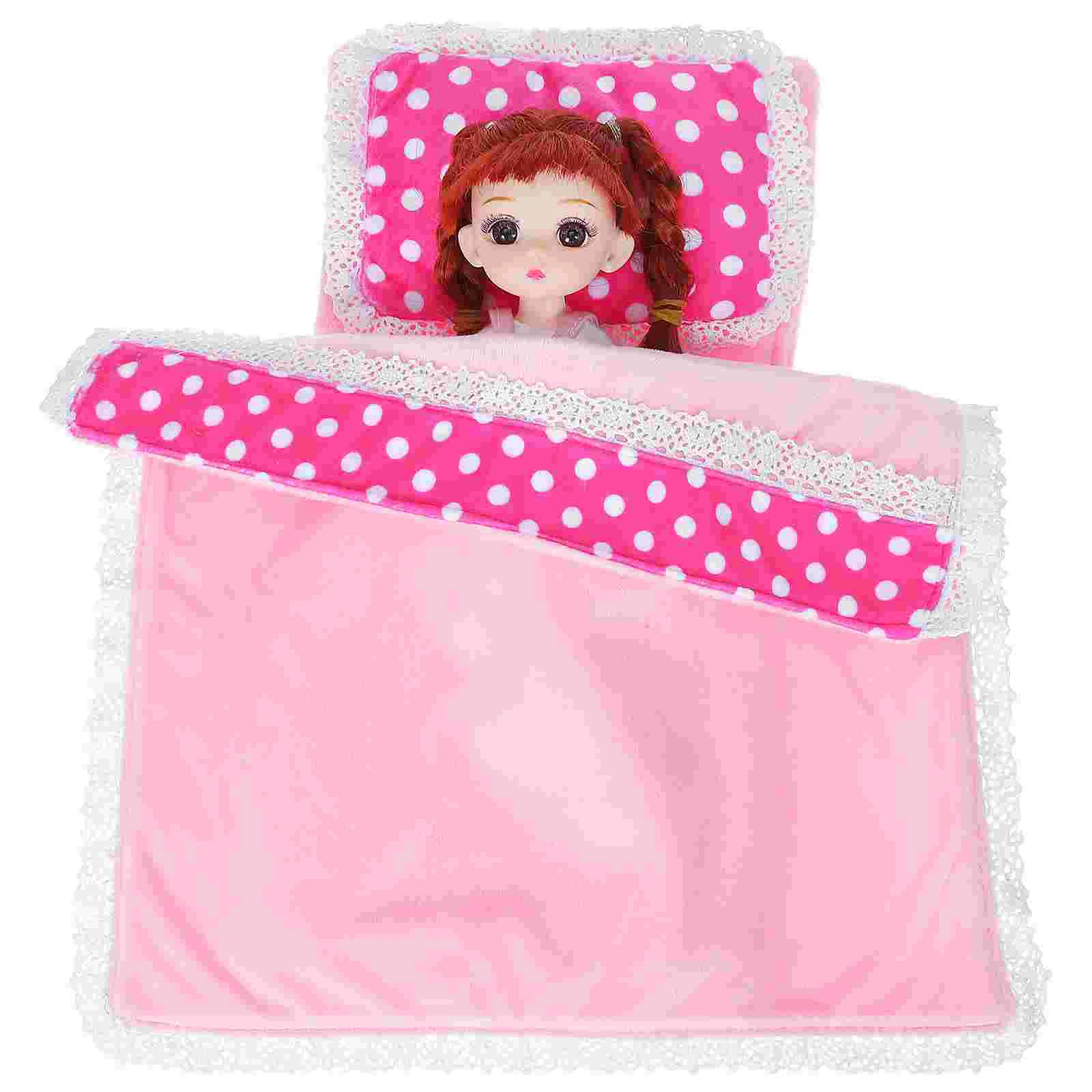 

Mini Bedding Set Dollhouse Accessory Toys Small Bedroom Kit for Kits Cloth Accessories Baby Mattress Toppers