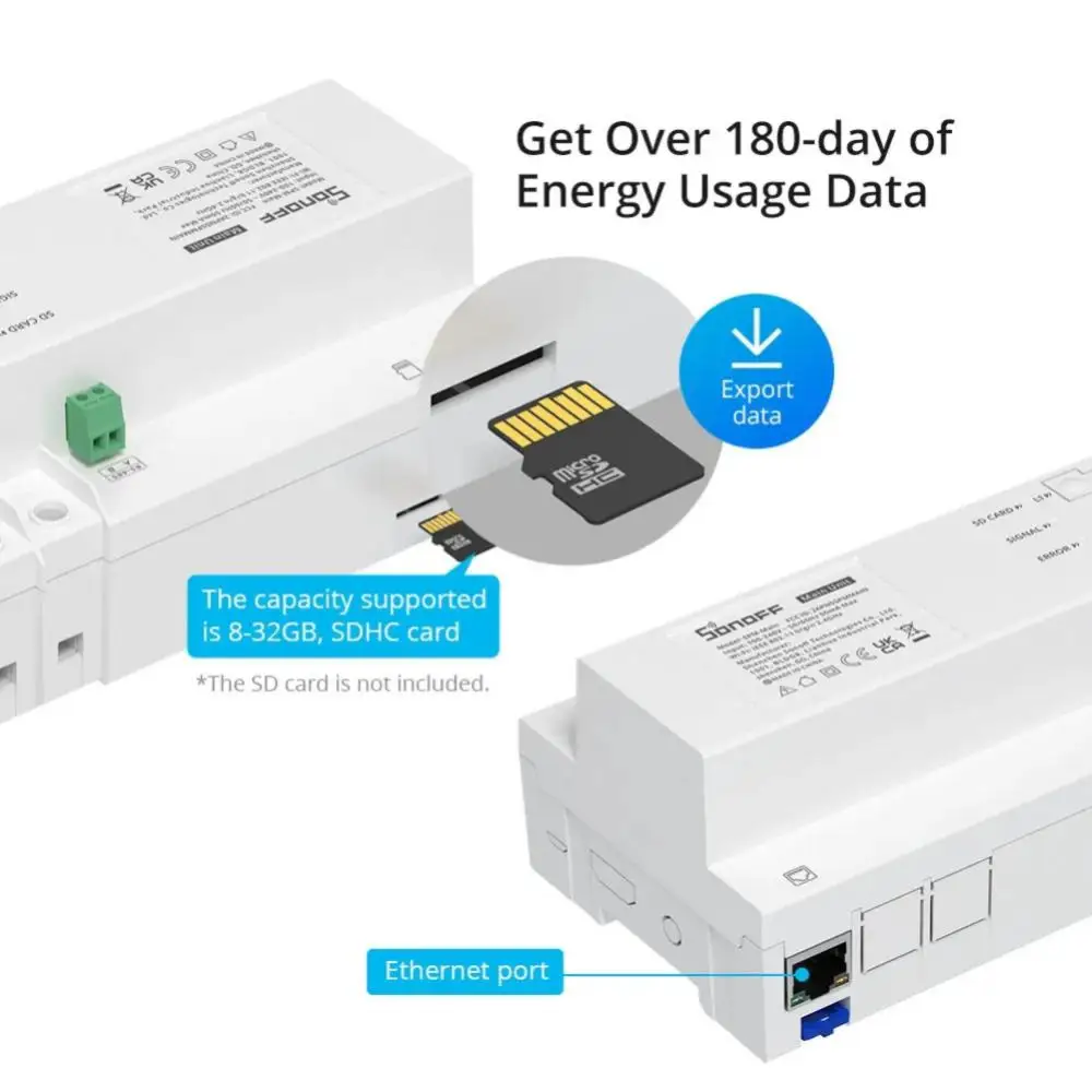 SONOFF-Smart Stackable Power Meter, SPM-Main Conecte até 32 SPM-4 Relés, Monitor de Energia, Trabalhe com Ewelink App Check