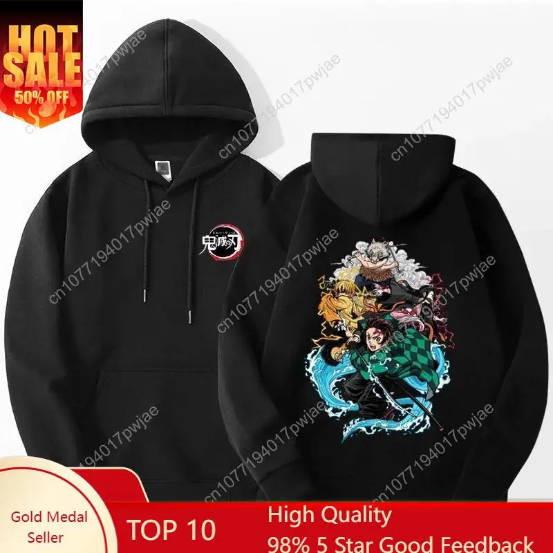 

Demon Slayer Anime Hoodie Men Women Tanjirou Nezuko Sweatshirts Kimetsu No Yaiba Oversize Japan Anime Sudaderas Pullover 4XL