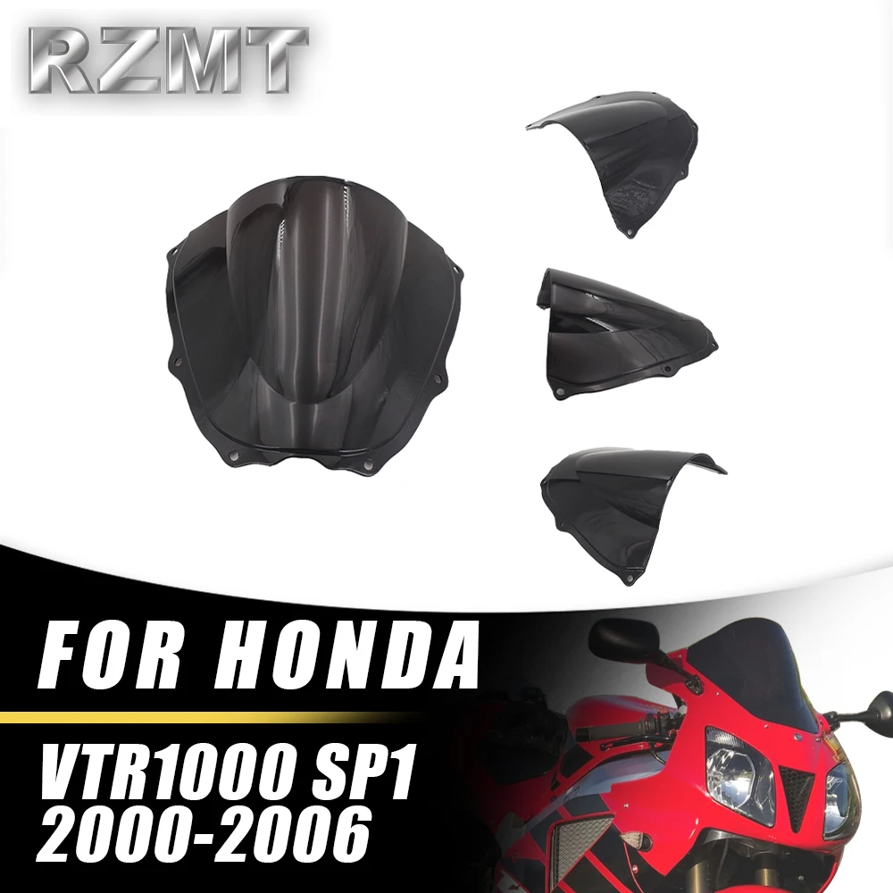 

Front Double Bubble Wind Deflector Windscreen For HONDA VTR1000 SP1 2000-2006 Motorcycle Accessories Windshield Black