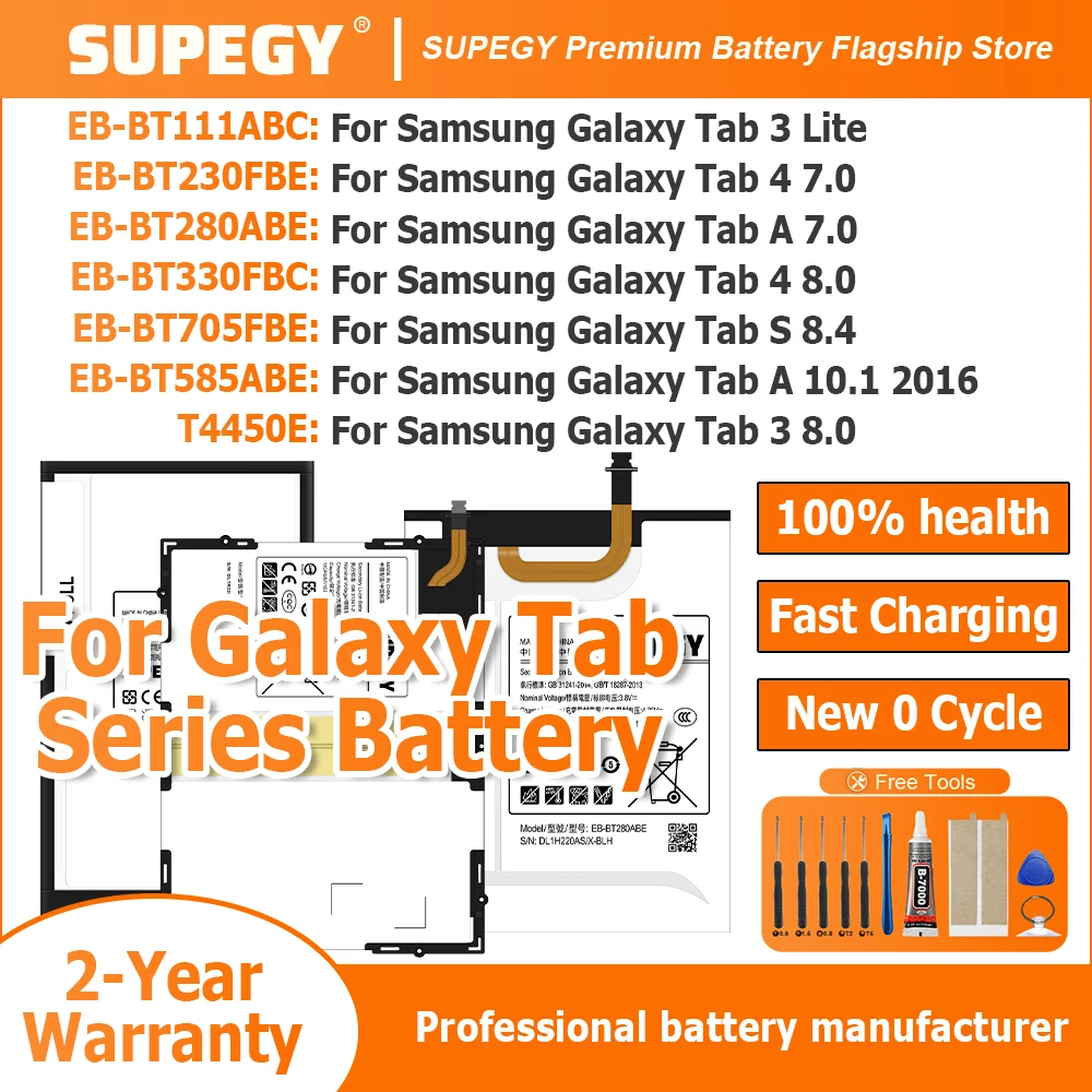 2026 YEARS 100% New Battery EB-BT355ABE For Samsung Tablet Tab3 lite/Tab4 7.0/Tab A 7.0/Tab 4 8.0/Tab A 8.0 Battery + Free Tools