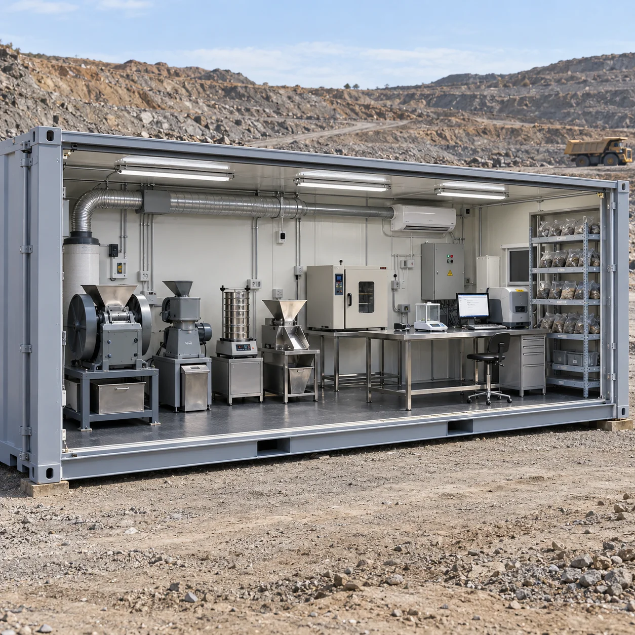 20ft Containerized Sample Preparation Laboratory for Gold Copper Lithium and Iron Ore