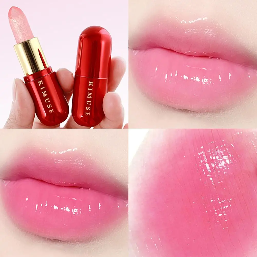 Lápiz labial con cambio de Color y temperatura, cosmético de reparación transparente, barra de brillo, nutritivo, hidratante de larga duración, W6C0