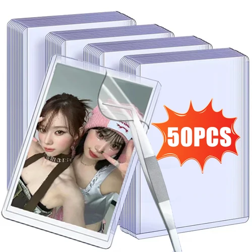 50-1Pcs 35PT Clear Toploaders Kpop idol Photocard Sleeve Anti-scratch 3X4 PVC DIY Gaming Trading Card HD Plastic Collect Holder  Best5