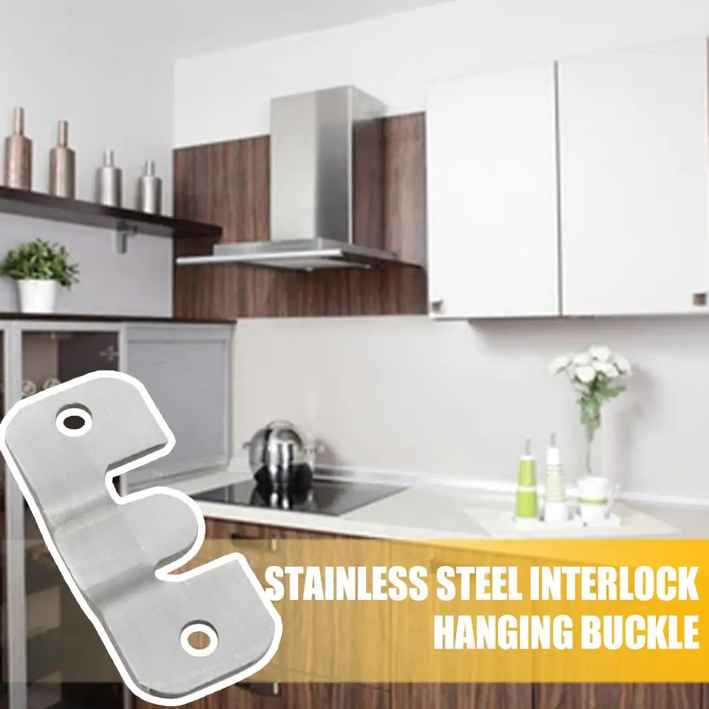 1PCS Stainless Steel Interlock Hanging Buckle Flush Wall Frame Mount Hooks Hanger Furniture Picture Display Connector Brack R7W0