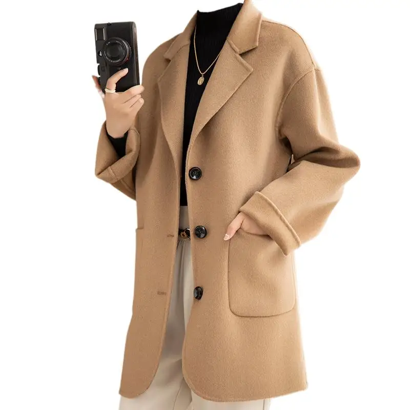 

Women's Clothing Double-sided cashmere coat short small suit fit small woolen coat Autumn Winter New 021