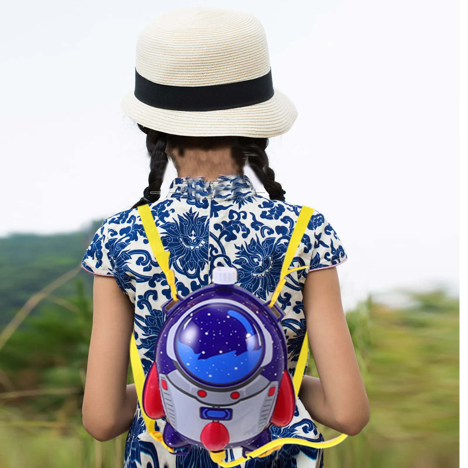 

1 set 1 Set Pull-Back Backpack Water Blue Plastic Kids Summer Pool Beach Outdoor -8M Range Water Swimming Pool