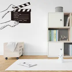 Large Cinema Theater Clapperboard Movie Wall Sticker Leisure Room Filmmaking Film Wall Decal Bedroom Vinyl Home Decor