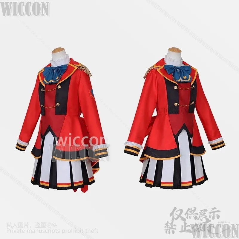 

asdh8@Nijino Yume Anime Aikatsu Stars Cosplay Red JK Japanese Sailor Uniform Coat Fashion Idol Dress Lolita Carnival Outfit Cust