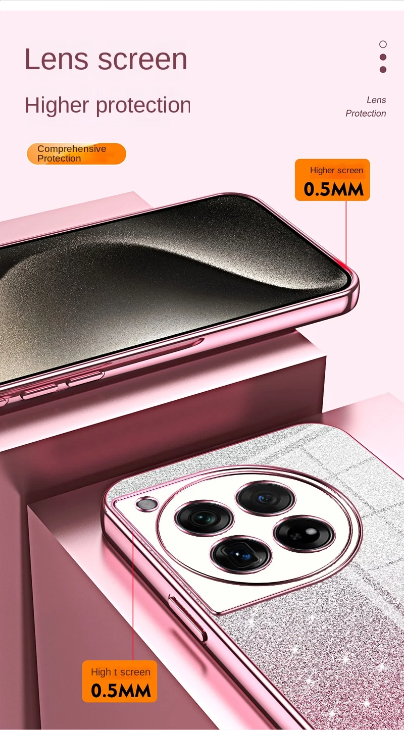 Para OnePlus 12 11 10 9 8 Pro funda suave TPU Bling Glitter funda protectora trasera delgada para OnePlus 10T 11R 10R 9R 8T Shell
