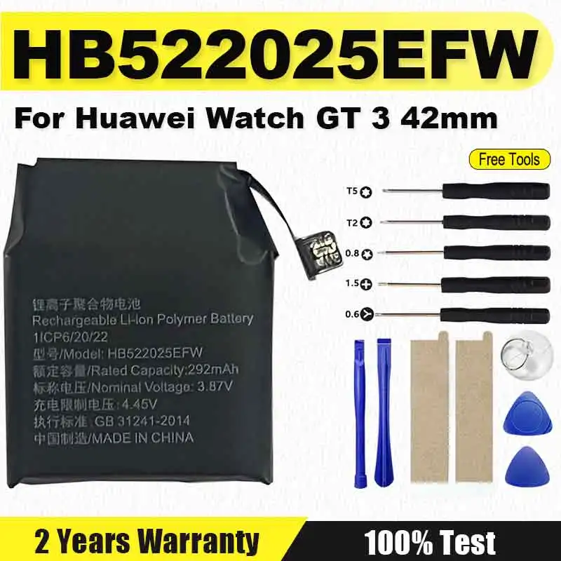

Brand-New HB522025EFW Replacement Watch Battery For Huawei GT 3 42MM GT3 Smart Bateria + Free Tools