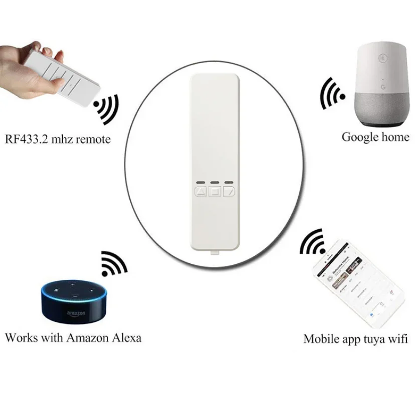 Tuya WIFI Intelligent Auto Pull Bead Curtain Motor Smart up down Motorized Chain Roller Blinds Compatible With Alexa