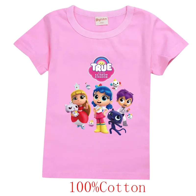 2024 Summer True and The Rainbow Kingdom T Shirt Kids 100% Cotton Short Sleeve T-shirt Baby Boys Clothes Teenager Girls Tshirt