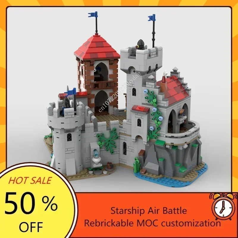 

1524 шт. MOC Edgewater Castle, модель-головоломка на заказ-европейский средневековый вид на улицу, сделай сам, креативная ретро-игрушка для подарков на день рождения