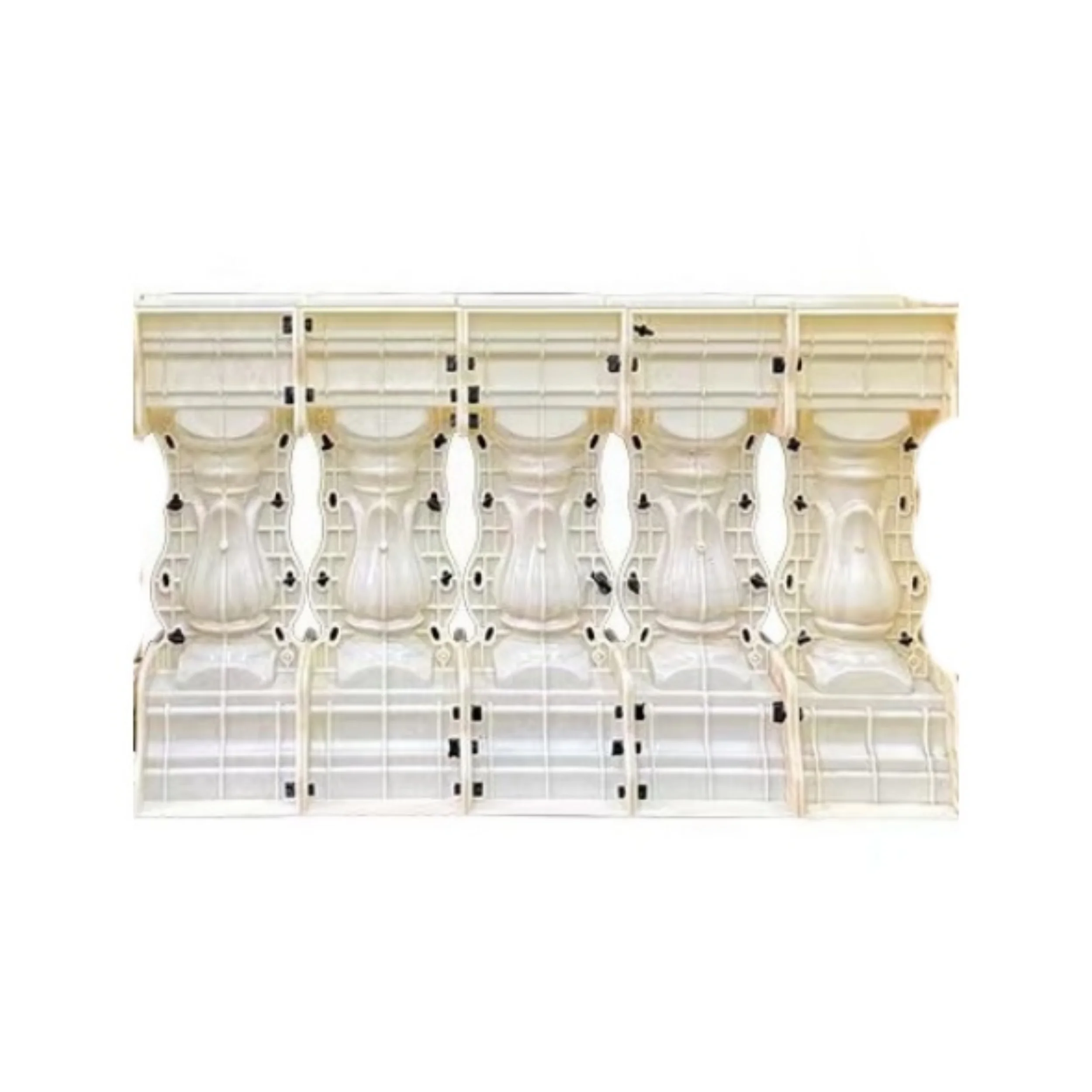 Molde de barandilla de fundición de hormigón estilo orquídea de 60 cm de alto, 1,0 m (cinco columnas pequeñas en total), molde de barandilla de columna romana, valla de villa de estilo europeo, modelo de cemento fundido en efectivo, barandilla de balcón DIY, reutilizable, fácil de operar.