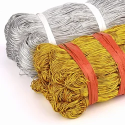 1mm 10 Meter Round Gold Silver Rubber Band Elastic Rope Cord Tape for Tag Sewing Braid Stretch String Wire Accessories Diy