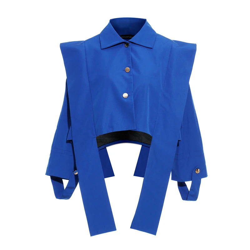 

STUDIO Street Sle Wide oulder ort irt Women's Spring Autumn Loose Fit Deconstructed Design Cotton Polyester Blend