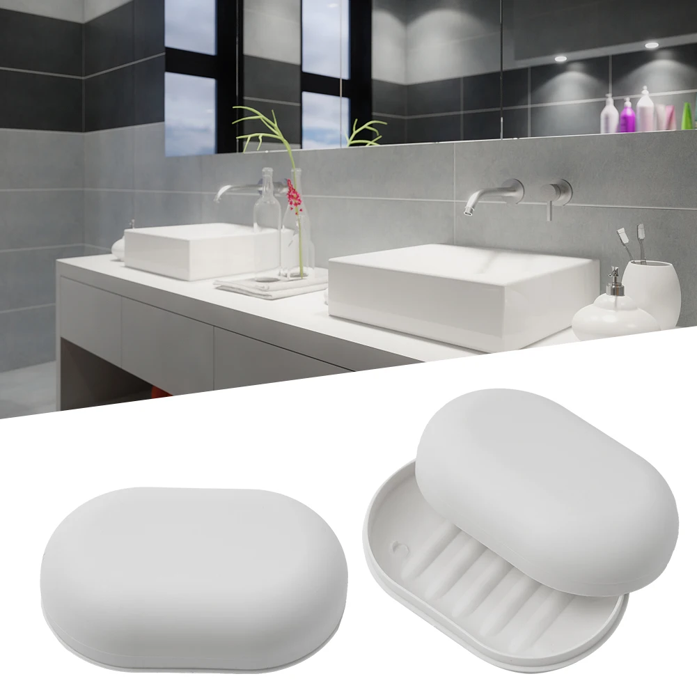 

Bathroom Soap Dish Box Drain Box Fashion 11.2*7.5*3.8 Case Holder Container PP Material Sealed Shower With Lid