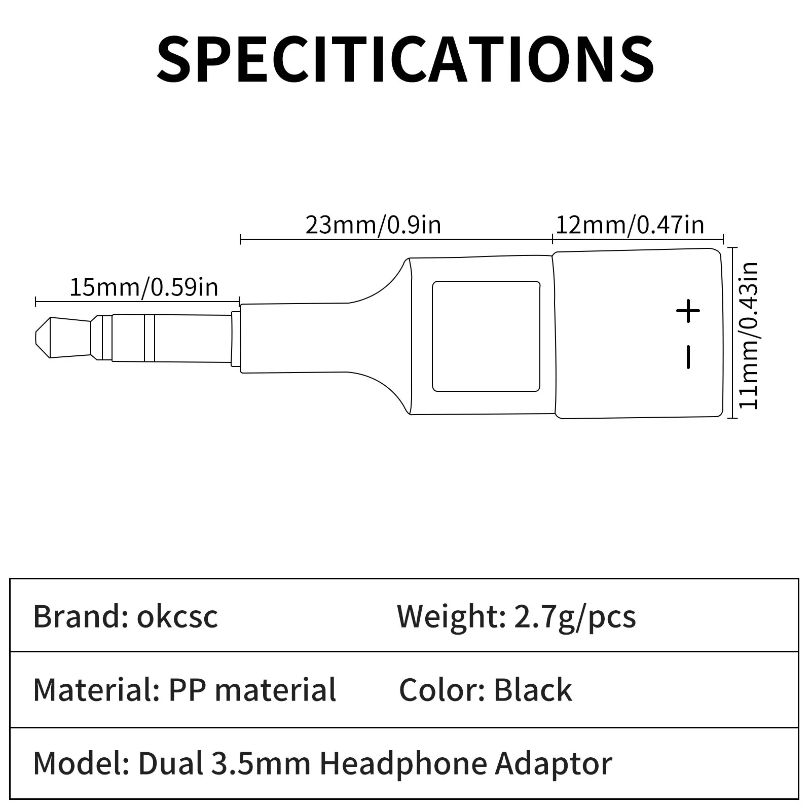 OKCSC Headphone Adapter Dual 3.5mm Male to HD650 Female Earbud Connecter for HiFiman HE560 HE350 SONY MDR Z1R MDR Z7M2 Converter