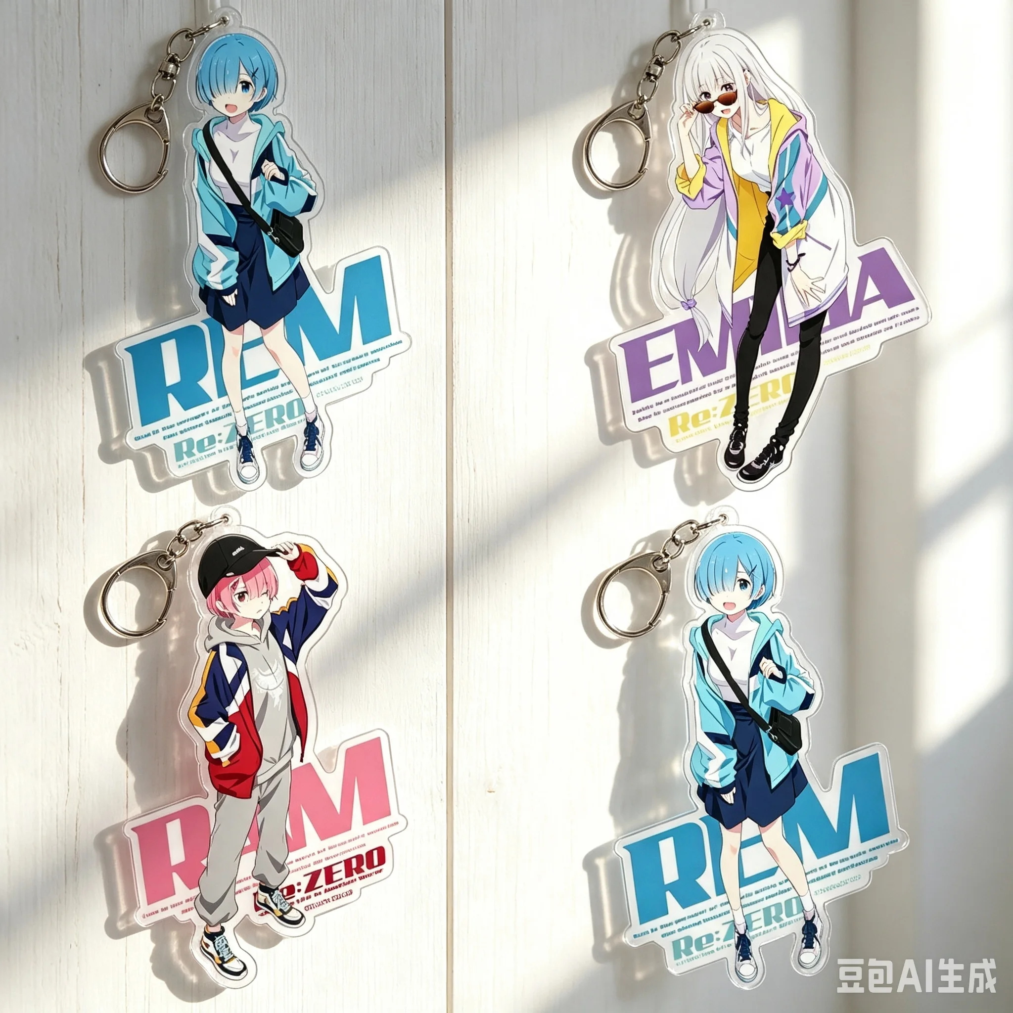 Anime Re:ZERO -Starting Life In Another World- Bag Pendant Gifts For Girls For Fans Gifts Jewelry Bag Acrylic KeyRing Keychain