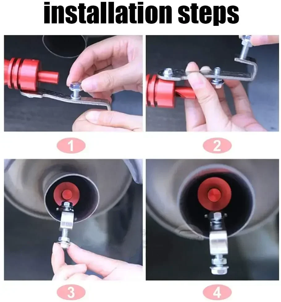 S M L XL حجم أحمر أسود توربو الصوت صافرة للمركبة تجديد جهاز العادم الأنابيب سيارة Turbmuffler العالمي الصوت محاكاة سيارة