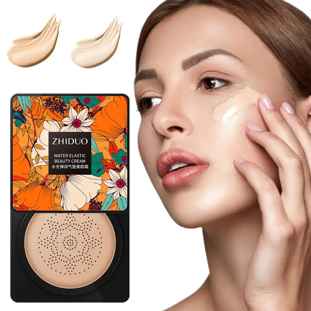 BB Air Cushion Foundation Mushroom Head CC Cream Concealer Waterproof Makeup Brighten Cosmetic Face Whitening Moisturizing S4W0